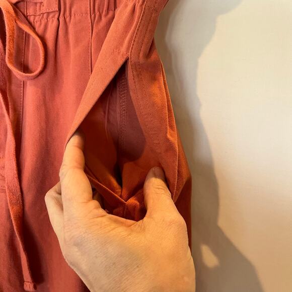 Lush Women's High Waisted Pants M Orange Elastic Waist Casual Cotton Blend - Picture 9 of 9